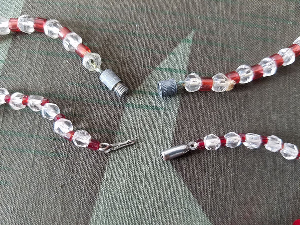 German Red Glass Bead Necklaces
