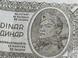 WWII Yugoslavian 1 Dinar Note Paper Money