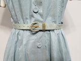 Light Blue Button Down Dress w Belt <br> (B-37" W-24" H-38")