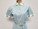 Light Blue Button Down Dress w Belt <br> (B-37" W-24" H-38")