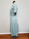 Light Blue Button Down Dress w Belt <br> (B-37" W-24" H-38")