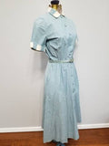 Light Blue Button Down Dress w Belt <br> (B-37" W-24" H-38")