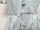 Light Blue Button Down Dress w Belt <br> (B-37" W-24" H-38")