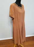 Orange Rayon Dress (as-is) <br> (B-46" W-40" H-50")