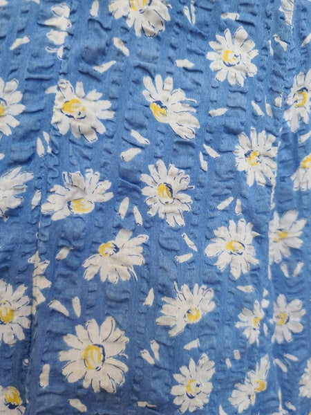 Seersucker Flower Print Dress <br> (B-43" W-36" H-44")
