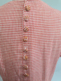 German Red and White Gingham Dress <br> (B-34" W-26" H-36")