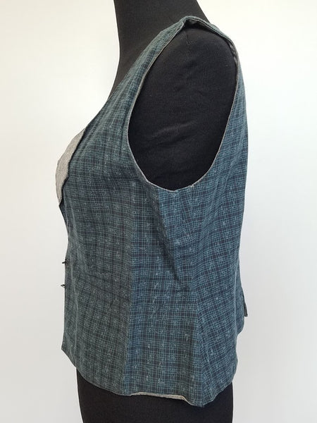 German Teal Plaid Vest