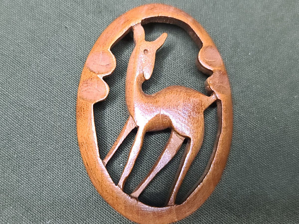 Vintage Wooden Deer Pin