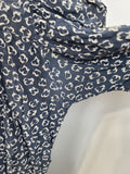 German Lightweight Blue Dress with White Print <br> (B-35" W-28" H-33")