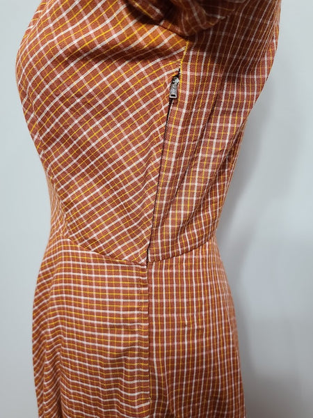 Orange Plaid Dress <br> (B-35" H-27.5" H-38")
