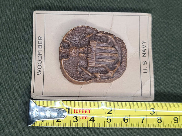 Wooden US Navy Pin on Card
