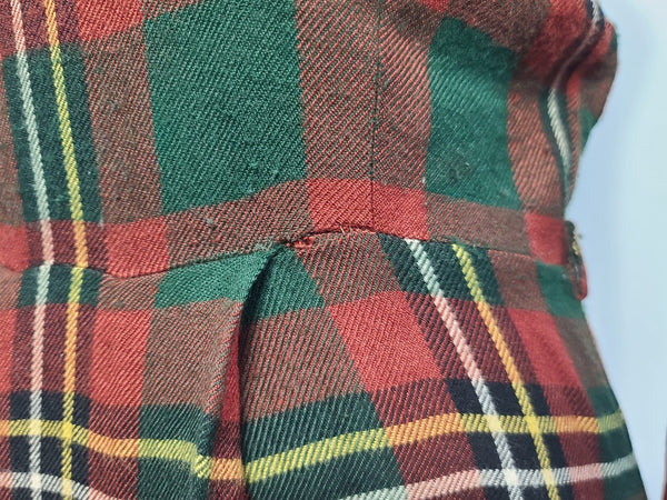 German Dark Plaid Dress <br> (B-38" W-28" H-40")