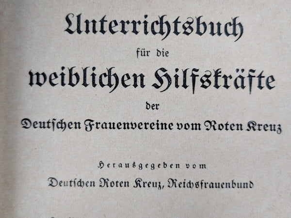 DRK Red Cross Course Book for Female Personnel 1936
