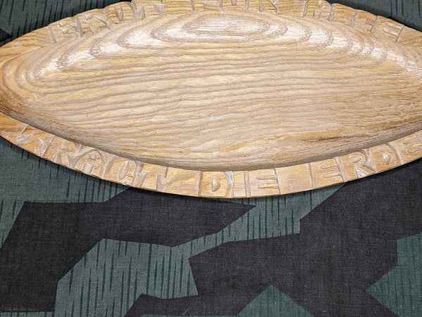 German Wood Bread Plate - "Brot Für Alle Trägt Die Erde"