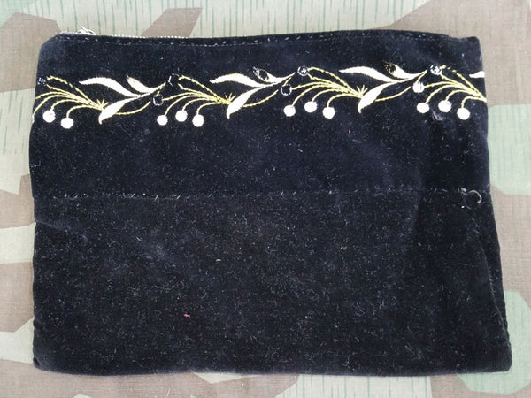 Black Velvet Clutch Purse with DRP Zipper