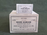 Box of 12 1943 Camouflage Gauze Bandages 2 Inch by 6 Yards