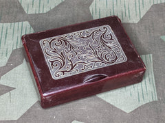 Bakelite Cigarette Box with Decorative Lid