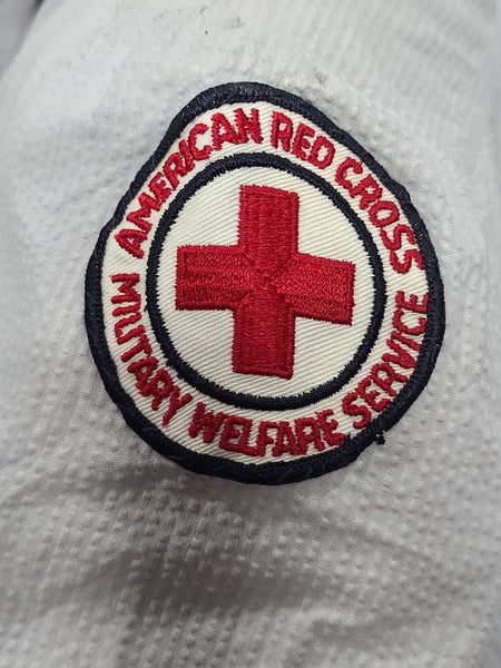 Red Cross Military Welfare Service Seersucker Work Dress <br> (B-36" W-26" H-36")