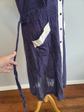 Blue Polka Dot Dress with Ties <br> (B-43" W-36" B-43")