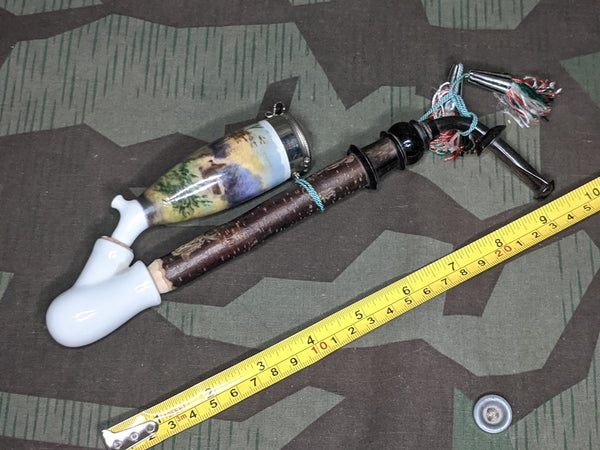 Traditional German Pipe with Deer Scene