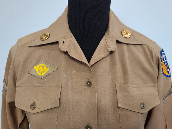 Khaki Women's WAC Undershirt Blouse (Army Air Corps Patch) <br> (B-38" W-32.5")
