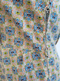 Abstract Print Dress with Ruffles and Rhinestones <br> (B-37 1/2" W-31" H-39 1/2")