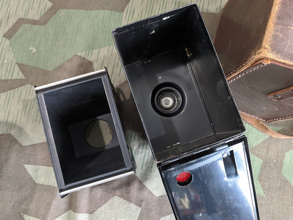 Unmarked Box Camera in Leather Case
