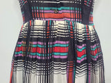 Colorful Plaid Sleeveless Dress <br> (B-36" W-25" H-41")