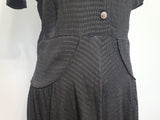 Black Seersucker Striped Material Dress <br> (B-40" W-33" H-40")