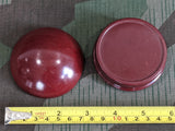Red Bakelite Container with Rounded Lid
