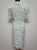 White Dress with Flower Print <br> (B-41" W-32" H-43")
