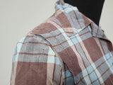 Blue and Tan Plaid Outfit (Blouse and Skirt Set) <br> (B-38" W-28" H-38")