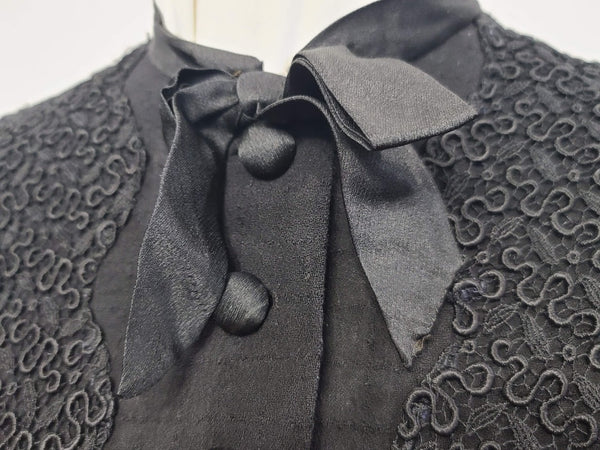 German Black Dress with Lace Inserts <br> (B-38" W-32" H-38")