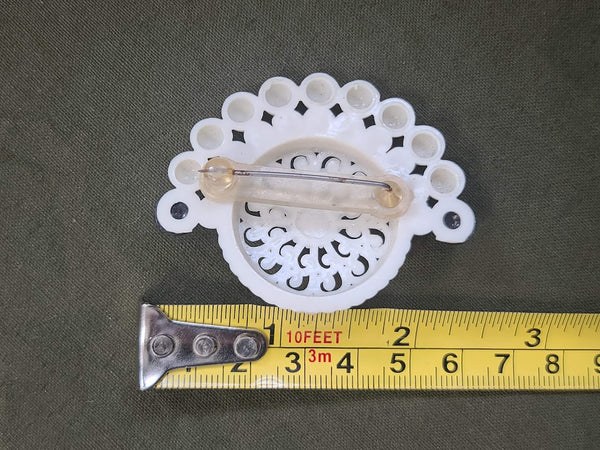 White and Blue Brooch