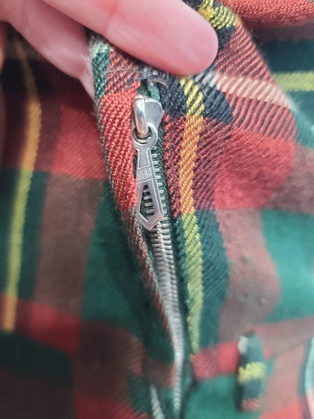 German Dark Plaid Dress <br> (B-38" W-28" H-40")