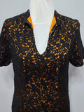 German Black and Orange Lace Dress <br> (B-37" W-35" H-37")