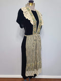 German Black Velvet Dress with Apron <br> (B-34" W-27" H-35")