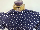 Dark Blue Polka Dot Dress <br> (B-35" W-27.5" H-35.5")