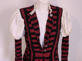 Red and Black Striped Dirndl <br> (B-37" W-27" H-42")