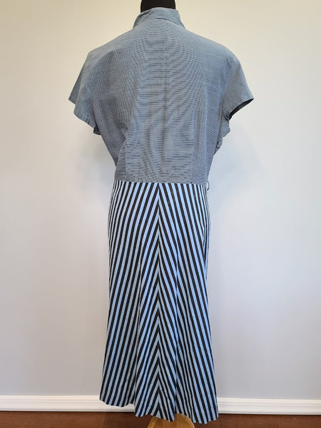 Blue Striped Dress <br> (B-44" W-38" H-48")