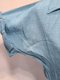 Blue Dress with Flower Buttons <br> (B-38" W-27" H-48")