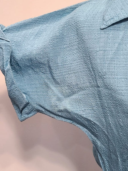 Blue Dress with Flower Buttons <br> (B-38" W-27" H-48")