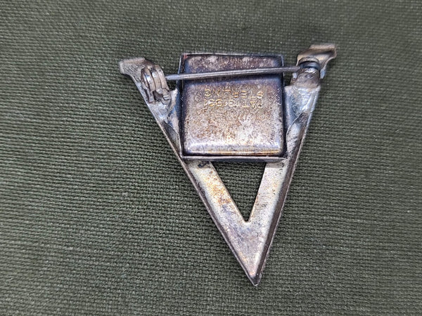 Sterling Silver V Photo Pin on Card
