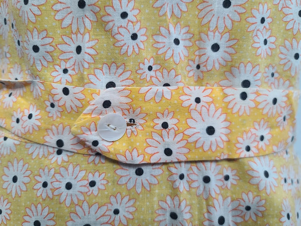 Handmade Yellow Sunflower Print Dress <br> (B-36" W-34" H-44")