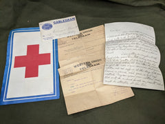 Lot of Telegrams 1918-1919 367th Infantry Camp Meade & Red Cross Poster