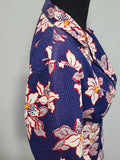 Flower Print Seersucker Wrap Dress <br> (26"-32" Waist)