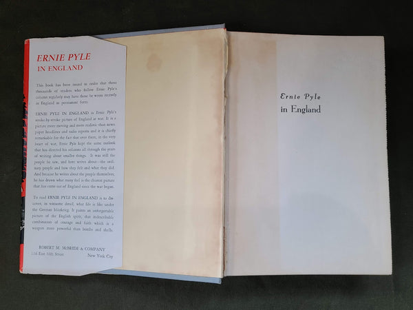 Ernie Pyle in England 1941 Book First Edition