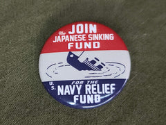 Repro Navy Relief Fund Pinback Button
