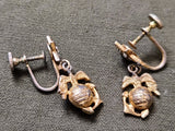 Marine Corps Star Rhinestone Screw-Back Earrings