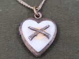Crossed Rifle Infantry Sweetheart Locket Necklace